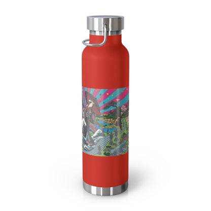 NekoPunch Original | 22oz Retro Japanese Wave & Beach Insulated Water Bottle - Girl