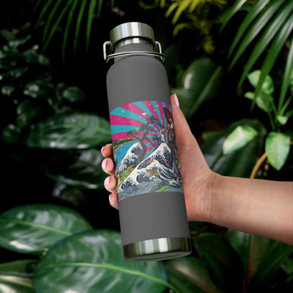 NekoPunch Original | 22oz Retro Japanese Wave & Beach Insulated Water Bottle - Girl