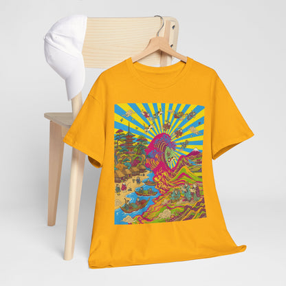 NekoPunch Original | Psychedelic Ocean Wave T-Shirt - Girl | Unisex Heavy Cotton Tee