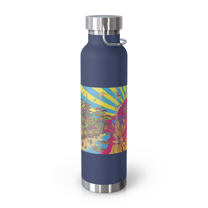 NekoPunch Original | 22oz Psychedelic Ocean Wave Copper Insulated Bottle