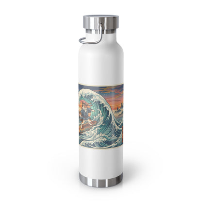 NekoPunch Original | 22oz Sunset & wave Mt. Fuji Surf Insulated Water Bottle