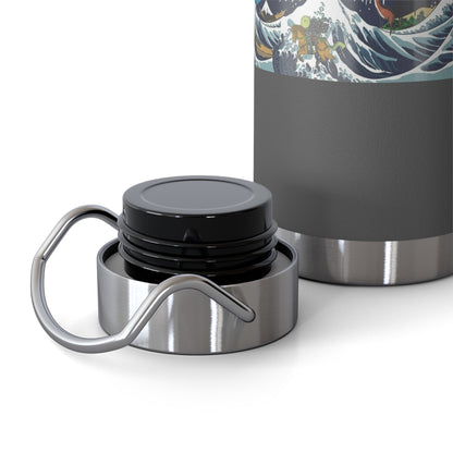 NekoPunch Original | 22oz Retro Japanese Wave & Beach Insulated Water Bottle - Samurai