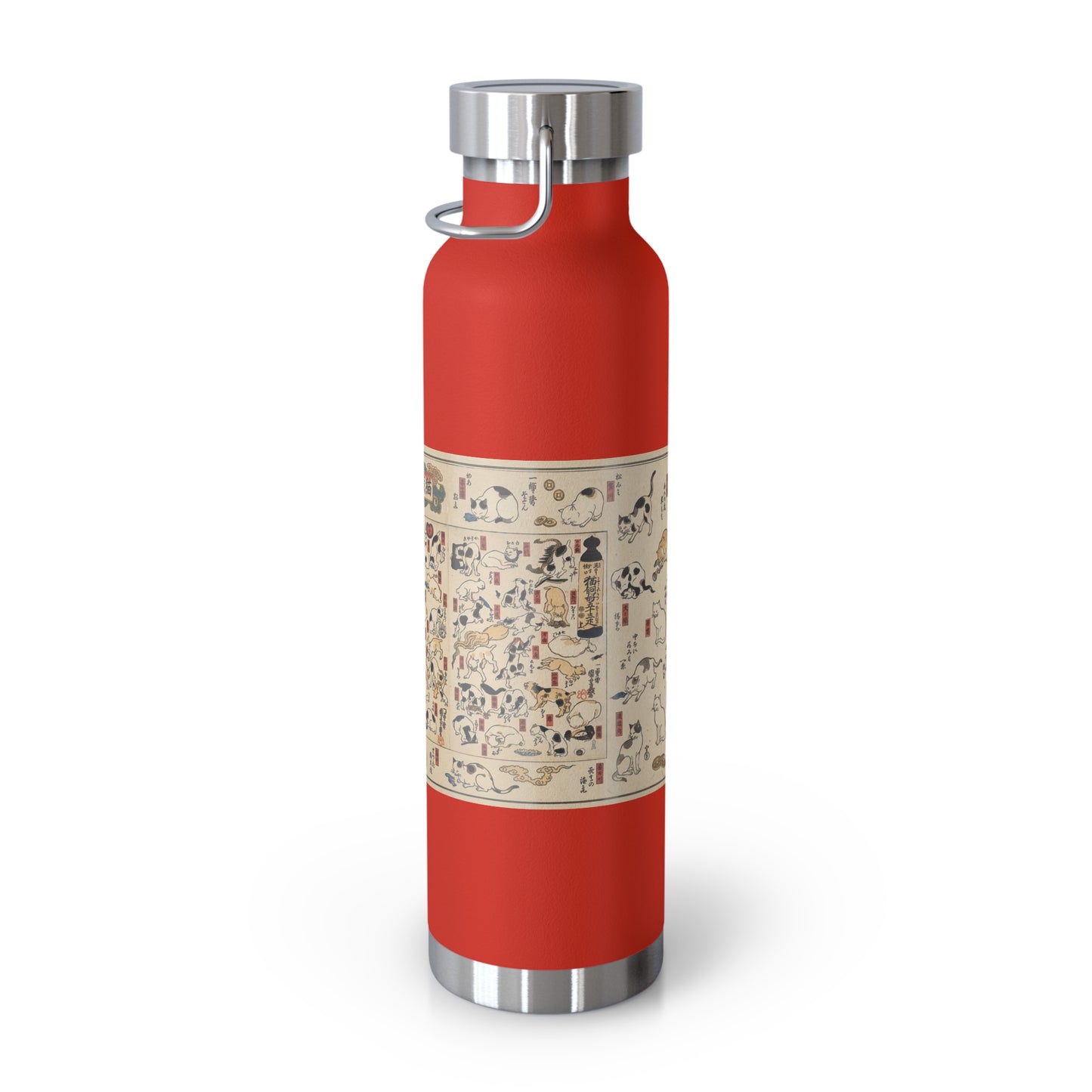 NekoPunch Original | 22oz Retro Japanese Cat Pattern Insulated Water Bottle
