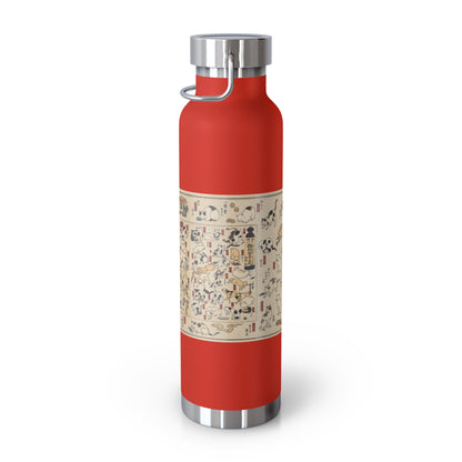 NekoPunch Original | 22oz Retro Japanese Cat Pattern Insulated Water Bottle