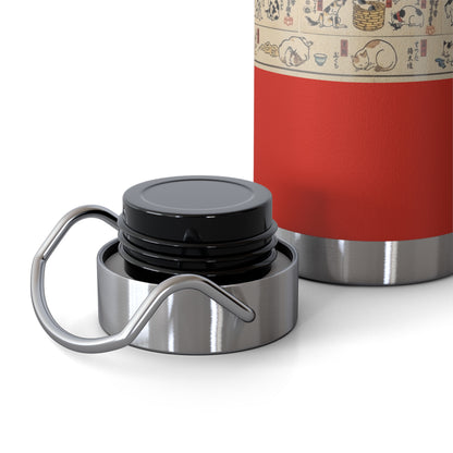 NekoPunch Original | 22oz Retro Japanese Cat Pattern Insulated Water Bottle