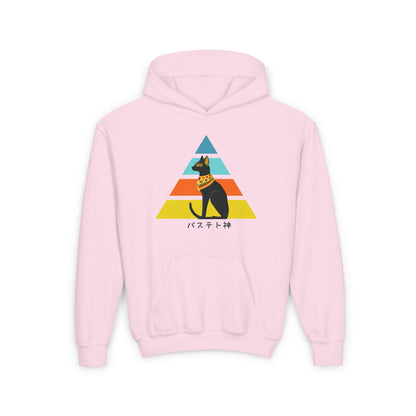 Bastet - Youth Heavy Blend Hooded Sweatshirt - Ancient Egyptian - Japanese