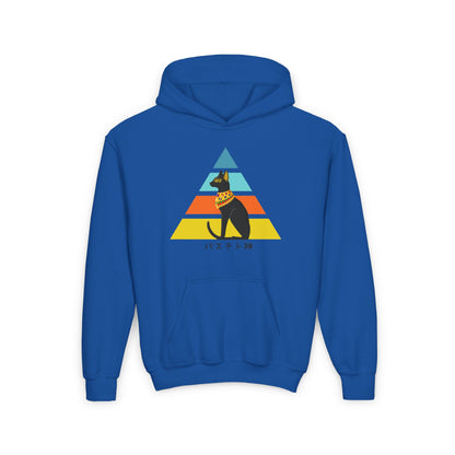 Bastet - Youth Heavy Blend Hooded Sweatshirt - Ancient Egyptian - Japanese