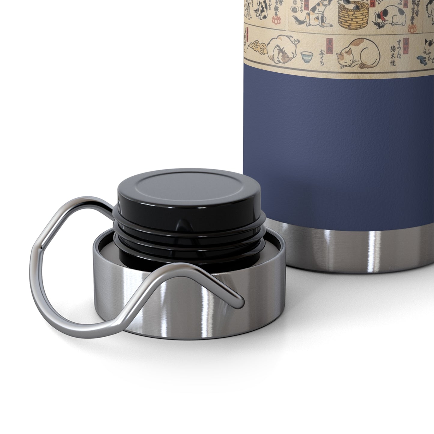 NekoPunch Original | 22oz Retro Japanese Cat Pattern Insulated Water Bottle