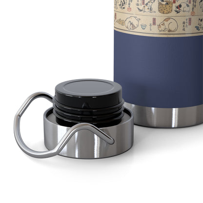NekoPunch Original | 22oz Retro Japanese Cat Pattern Insulated Water Bottle