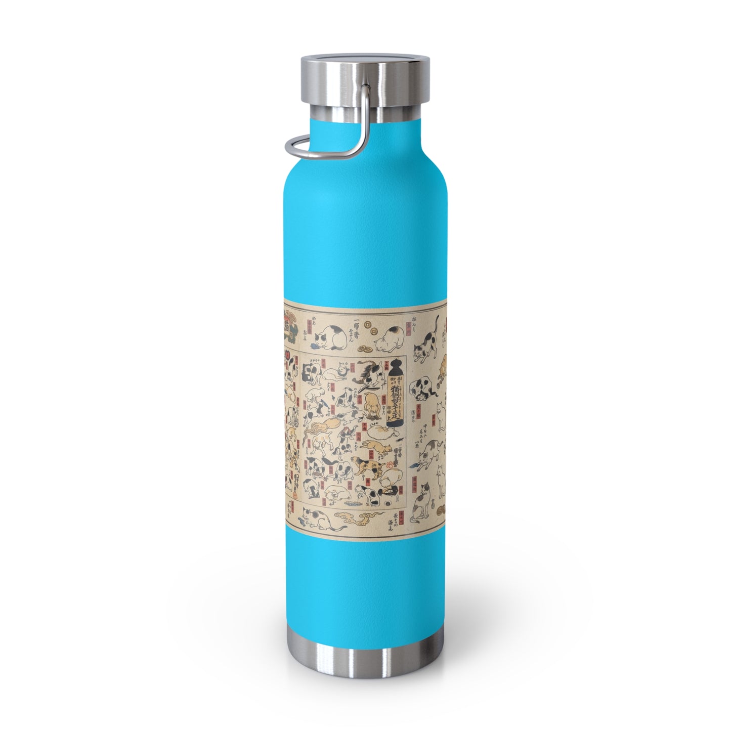NekoPunch Original | 22oz Retro Japanese Cat Pattern Insulated Water Bottle