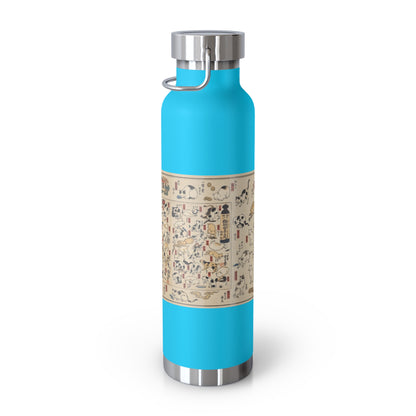NekoPunch Original | 22oz Retro Japanese Cat Pattern Insulated Water Bottle