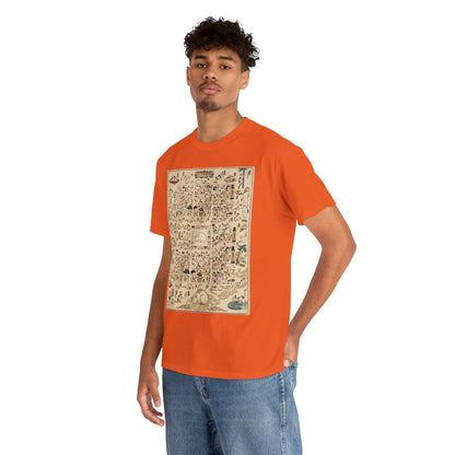 NekoPunch Original | Retro Japanese Cat Pattern T-Shirt | Unisex Heavy Cotton Tee