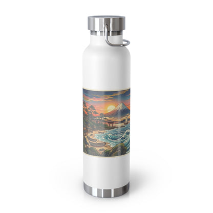 NekoPunch Original | 22oz Sunset & wave Mt. Fuji Surf Insulated Water Bottle