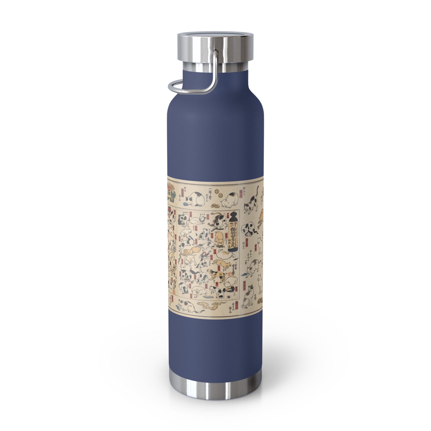 NekoPunch Original | 22oz Retro Japanese Cat Pattern Insulated Water Bottle