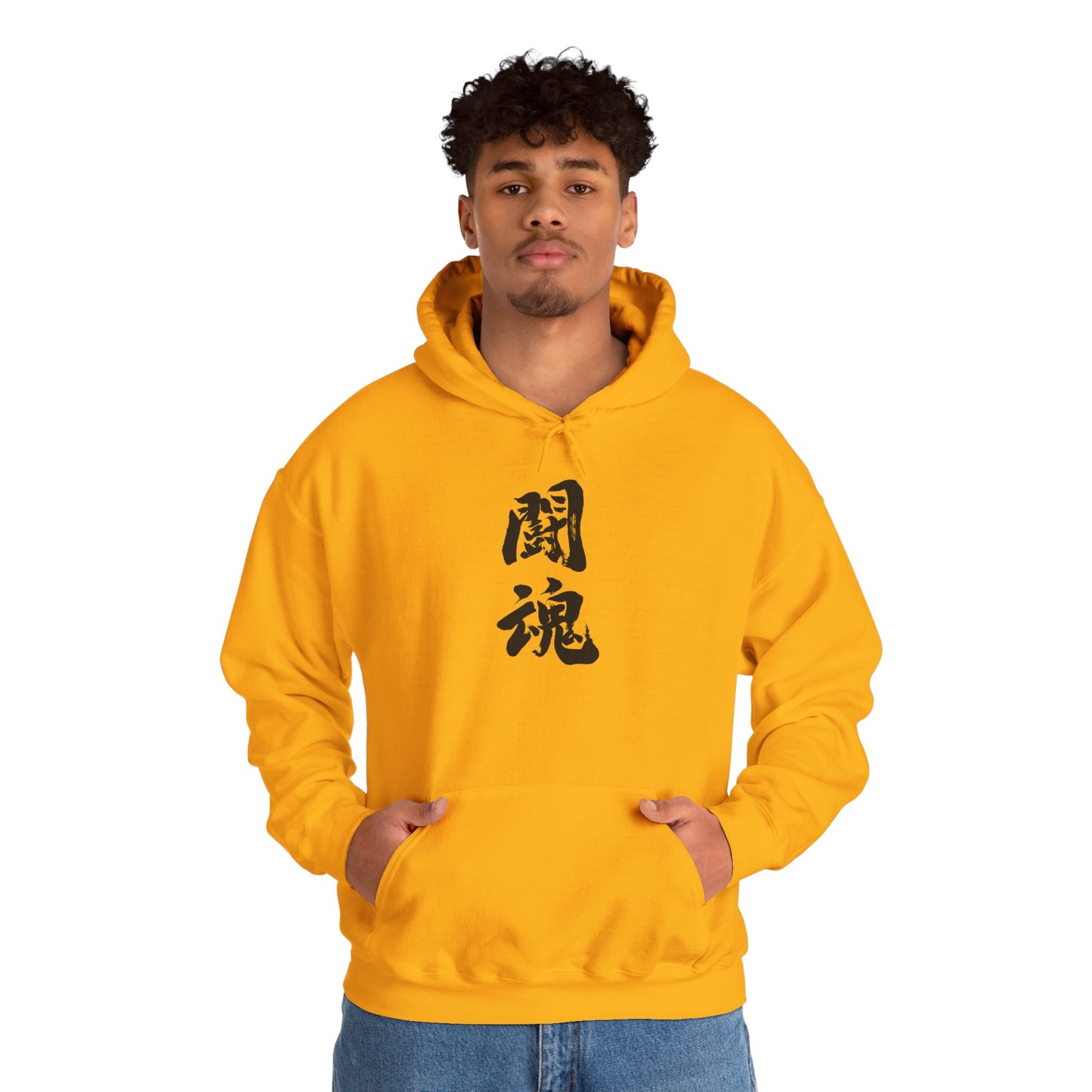 NekoPunch Original Hoodie – "Fighting Spirit" (闘魂) Japanese Calligraphy | Unisex Heavy Blend™