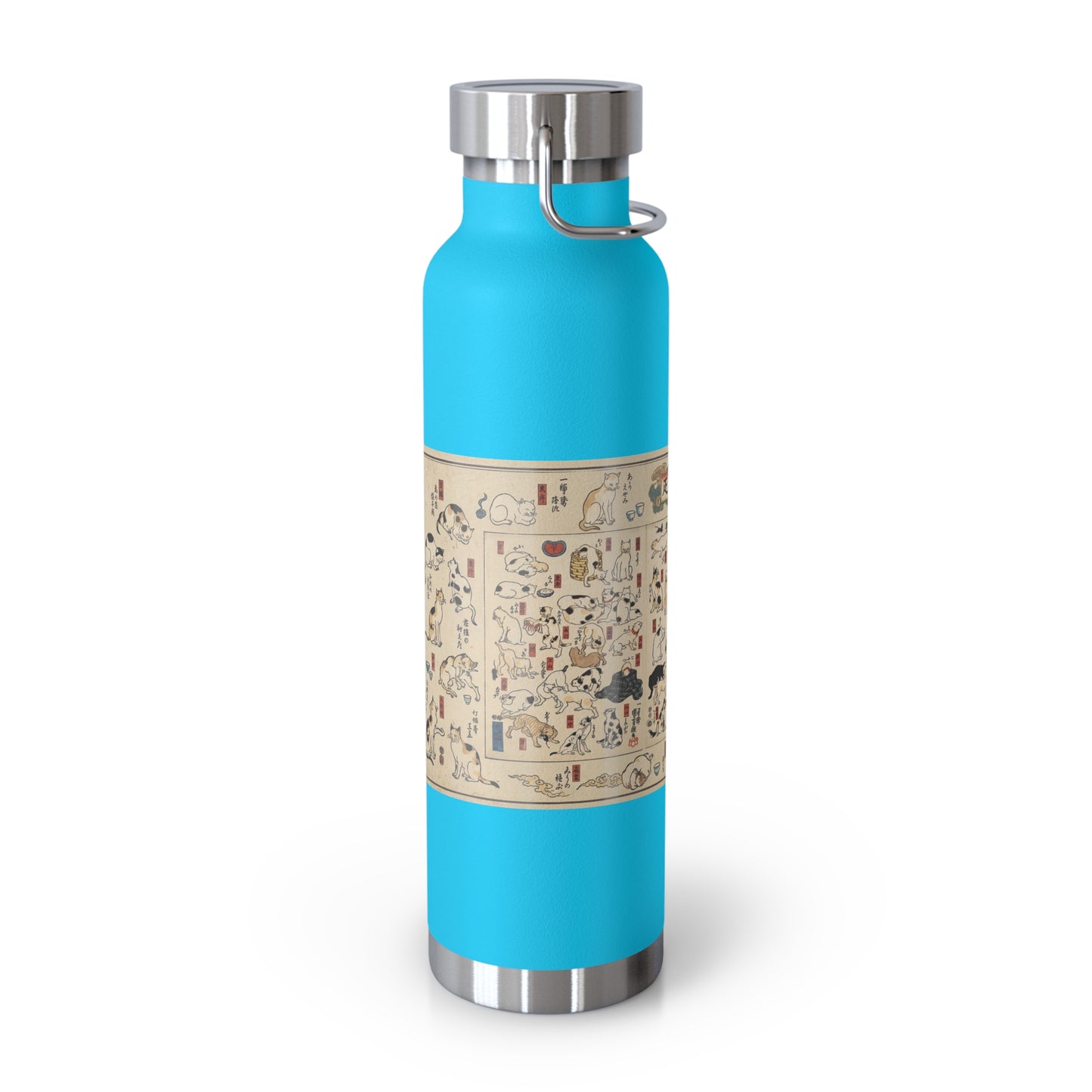 NekoPunch Original | 22oz Retro Japanese Cat Pattern Insulated Water Bottle