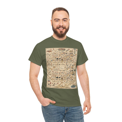 NekoPunch Original | Retro Japanese Cat Pattern T-Shirt | Unisex Heavy Cotton Tee
