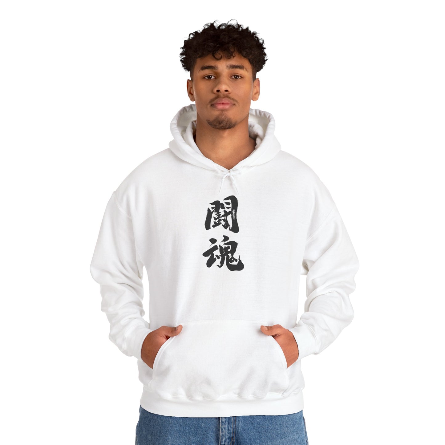 NekoPunch Original Hoodie – "Fighting Spirit" (闘魂) Japanese Calligraphy | Unisex Heavy Blend™