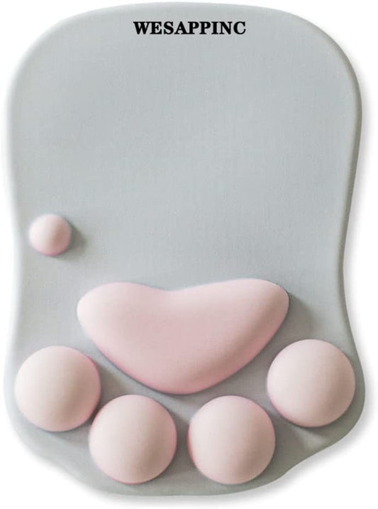 Ergonomic Cat Paw Mouse Pad – Soft Silicone Wrist Rest, Non-Slip & Comfortable Support
