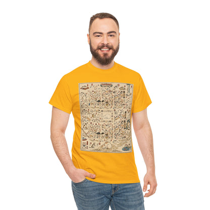 NekoPunch Original | Retro Japanese Cat Pattern T-Shirt | Unisex Heavy Cotton Tee