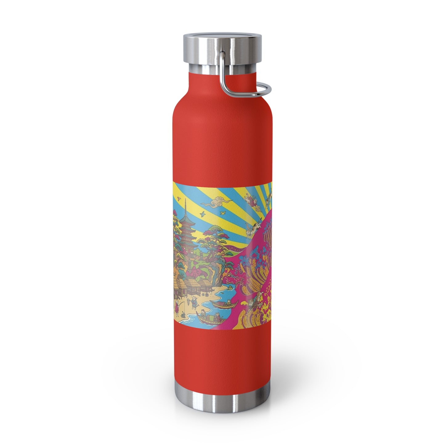 NekoPunch Original | 22oz Psychedelic Ocean Wave Copper Insulated Bottle