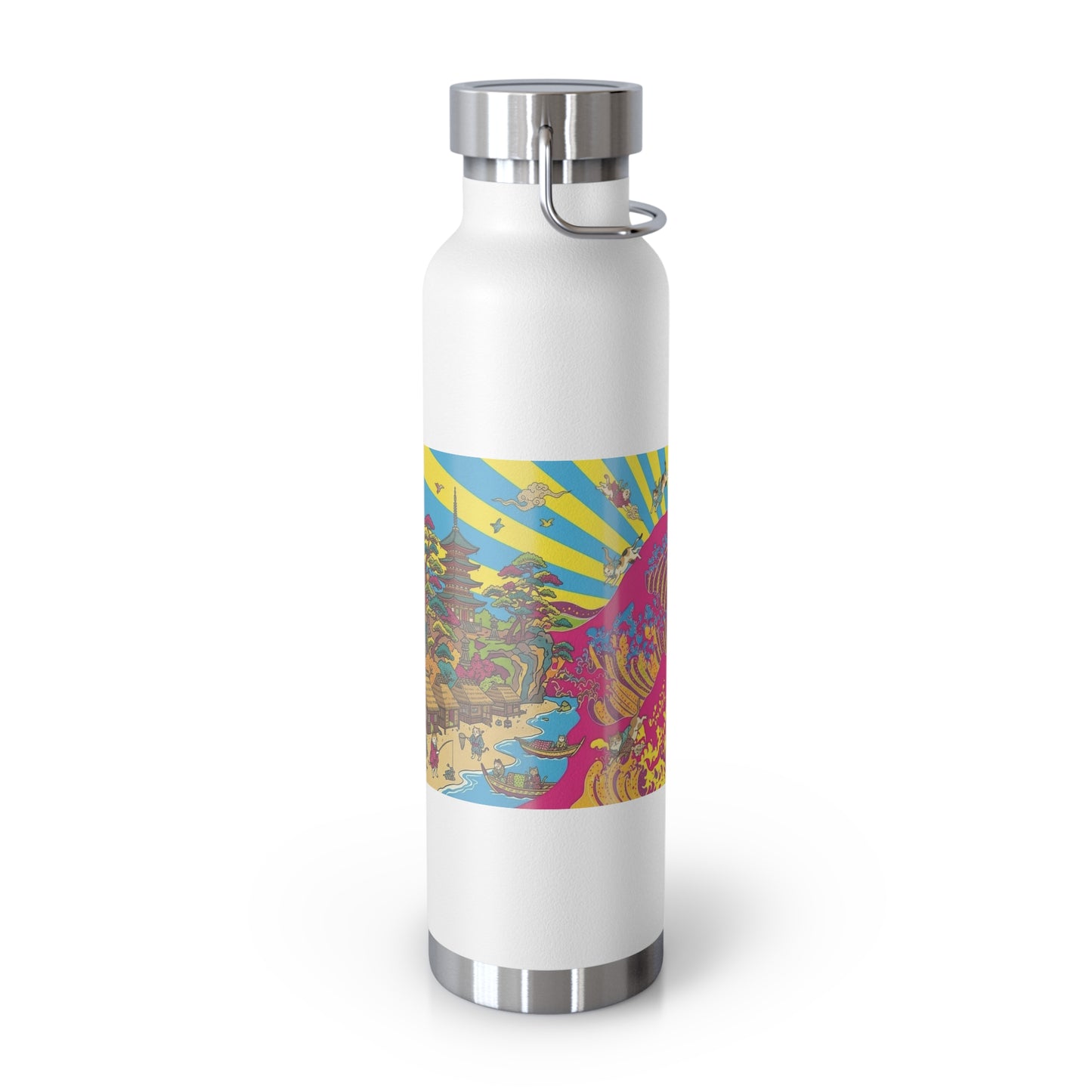 NekoPunch Original | 22oz Psychedelic Ocean Wave Copper Insulated Bottle
