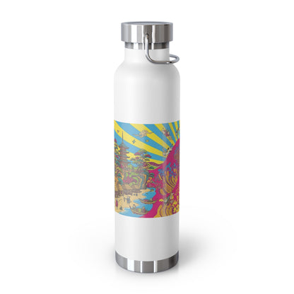 NekoPunch Original | 22oz Psychedelic Ocean Wave Copper Insulated Bottle