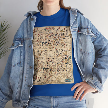 NekoPunch Original | Retro Japanese Cat Pattern T-Shirt | Unisex Heavy Cotton Tee