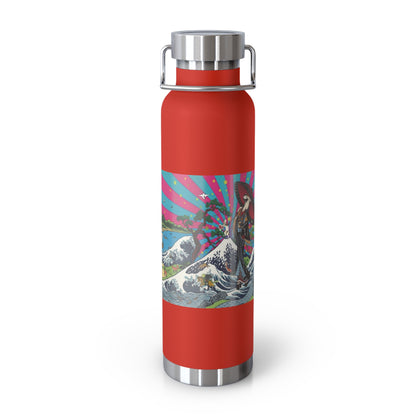 NekoPunch Original | 22oz Retro Japanese Wave & Beach Insulated Water Bottle - Girl