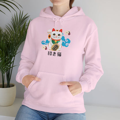 NekoPunch Original Hoodie – “Lucky Cat” (招き猫) | Unisex Heavy Blend™
