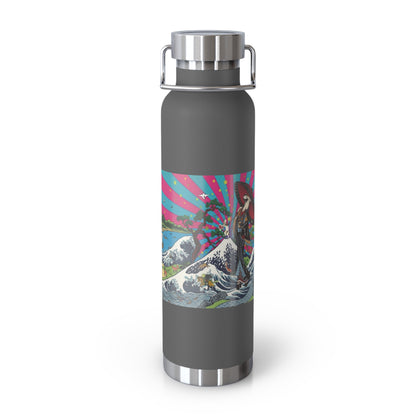 NekoPunch Original | 22oz Retro Japanese Wave & Beach Insulated Water Bottle - Girl