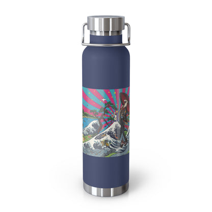 NekoPunch Original | 22oz Retro Japanese Wave & Beach Insulated Water Bottle - Girl