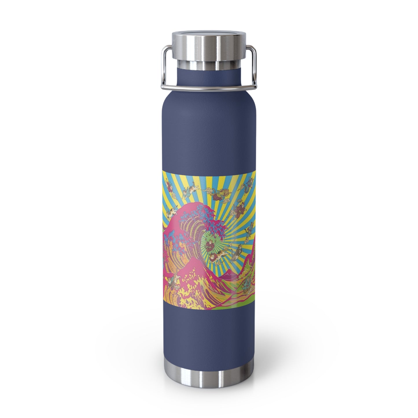 NekoPunch Original | 22oz Psychedelic Ocean Wave Copper Insulated Bottle