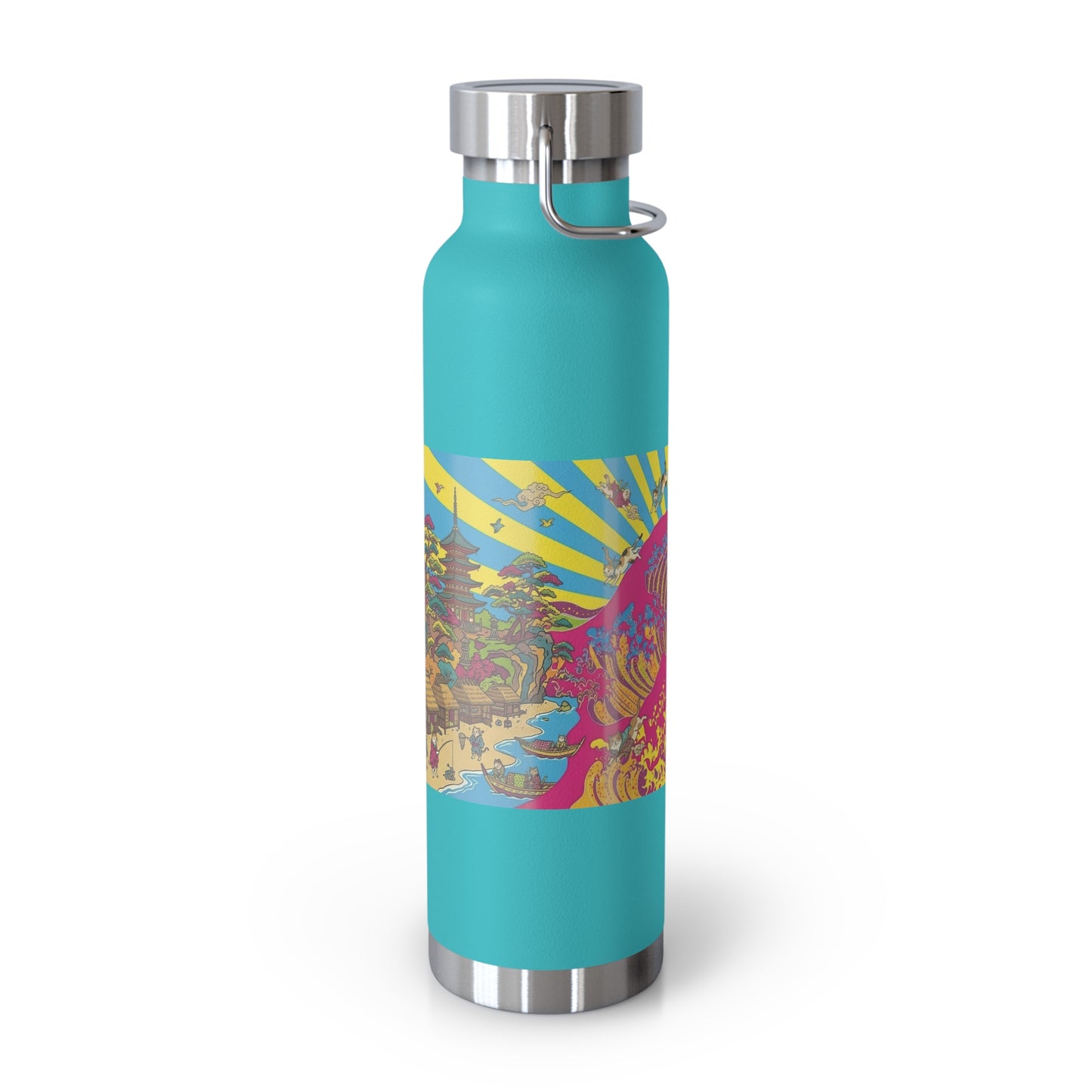 NekoPunch Original | 22oz Psychedelic Ocean Wave Copper Insulated Bottle