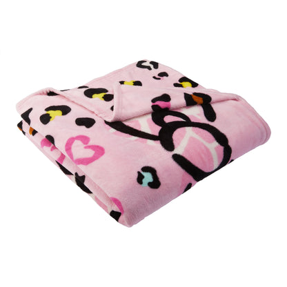 Hello Kitty Pink Ribbon Fleece Throw Blanket – Soft & Cozy, 62" x 90"
