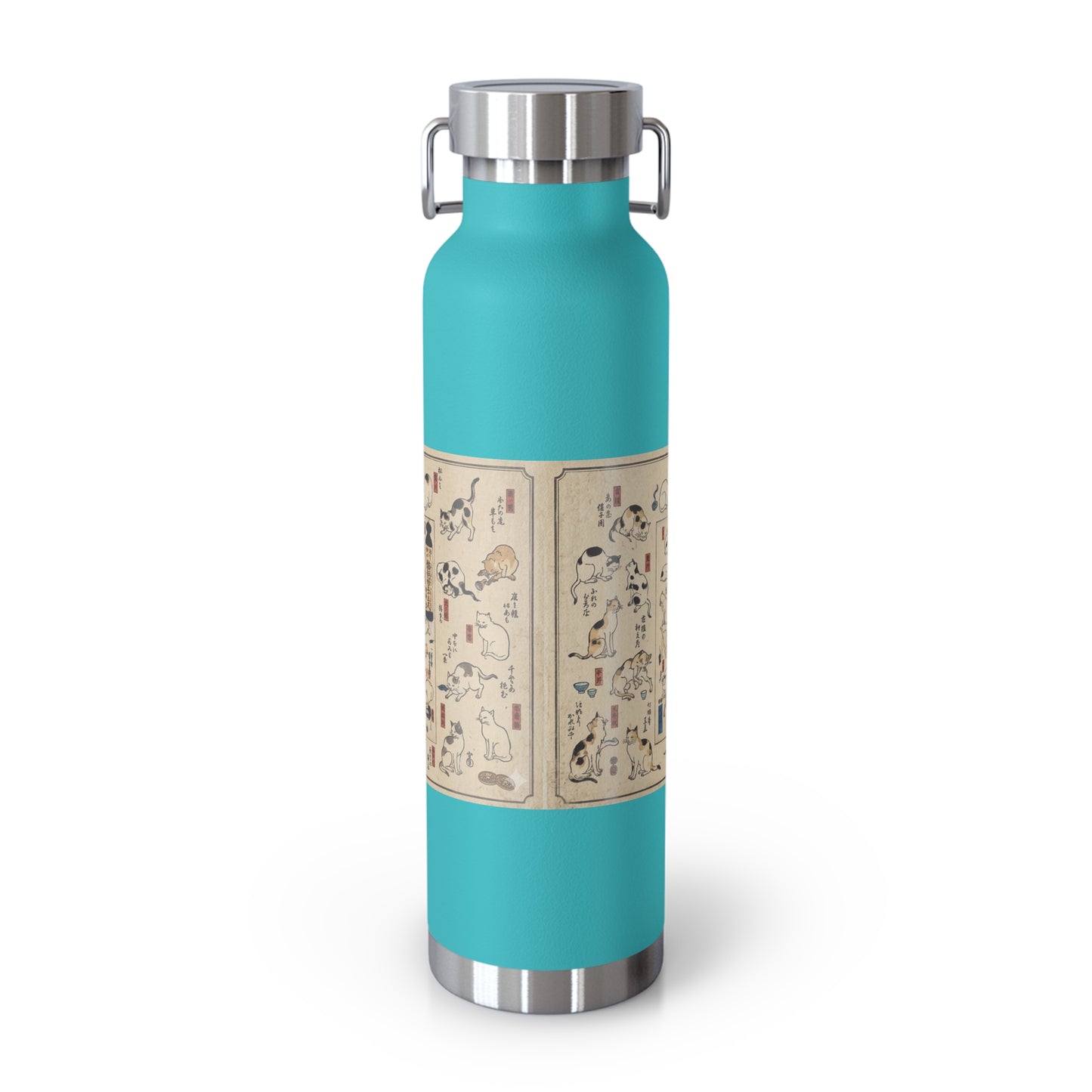 NekoPunch Original | 22oz Retro Japanese Cat Pattern Insulated Water Bottle