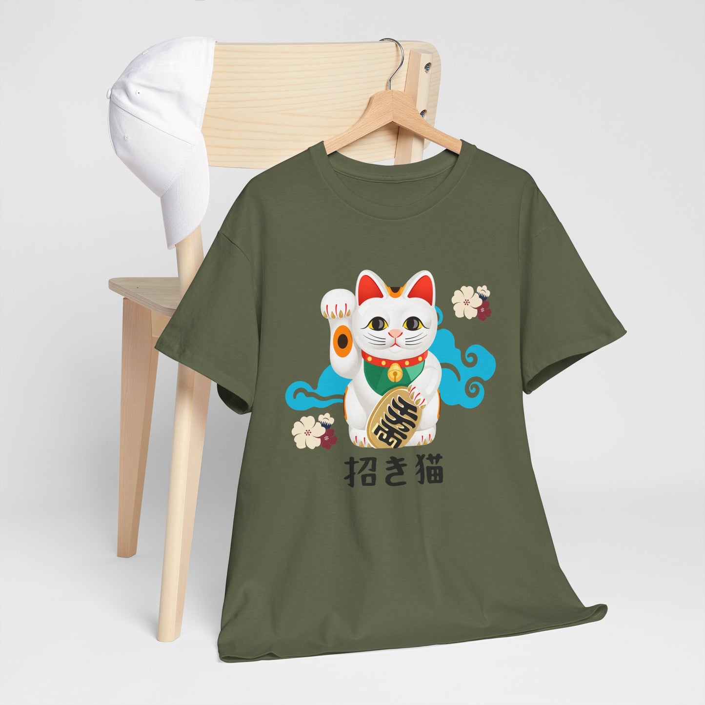 NekoPunch Original T-Shirt – “Lucky Cat” (招き猫) | Unisex Heavy Cotton Tee
