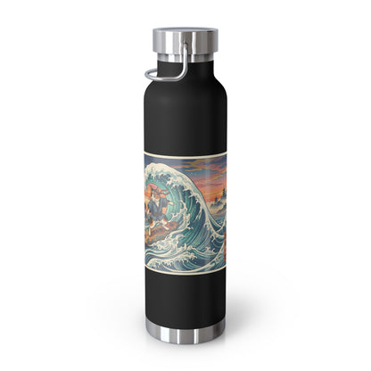 NekoPunch Original | 22oz Sunset & wave Mt. Fuji Surf Insulated Water Bottle