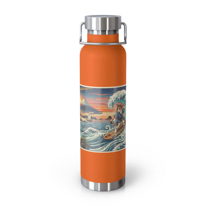 NekoPunch Original | 22oz Sunset & wave Mt. Fuji Surf Insulated Water Bottle