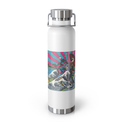 NekoPunch Original | 22oz Retro Japanese Wave & Beach Insulated Water Bottle - Girl