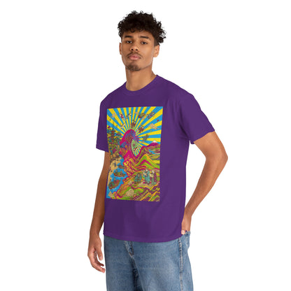 NekoPunch Original | Psychedelic Ocean Wave T-Shirt - Girl | Unisex Heavy Cotton Tee