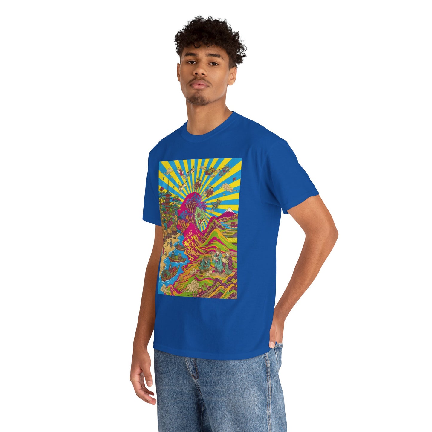 NekoPunch Original | Psychedelic Ocean Wave T-Shirt - Girl | Unisex Heavy Cotton Tee