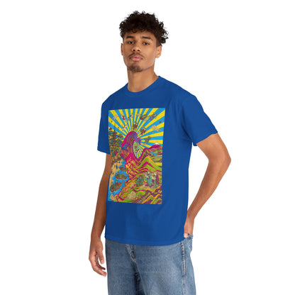 NekoPunch Original | Psychedelic Ocean Wave T-Shirt - Girl | Unisex Heavy Cotton Tee
