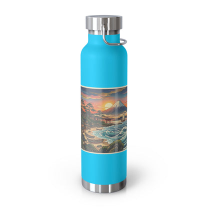 NekoPunch Original | 22oz Sunset & wave Mt. Fuji Surf Insulated Water Bottle