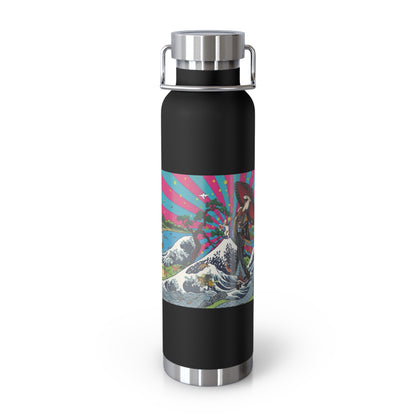 NekoPunch Original | 22oz Retro Japanese Wave & Beach Insulated Water Bottle - Girl