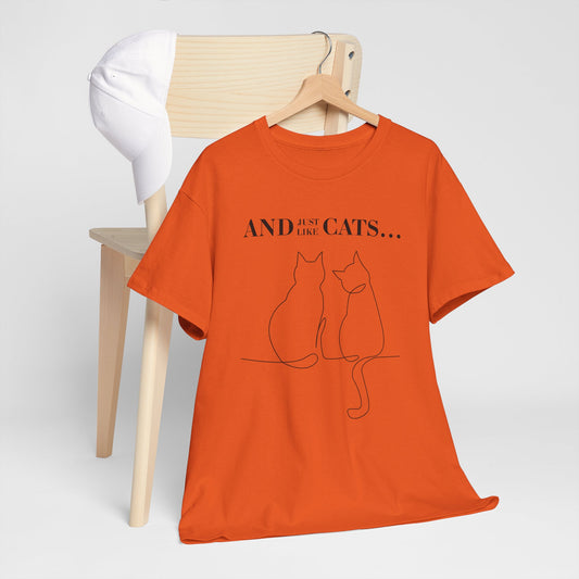 NekoPunch Original T-Shirt – “AND JUST LIKE CATS” | Unisex Heavy Cotton Tee