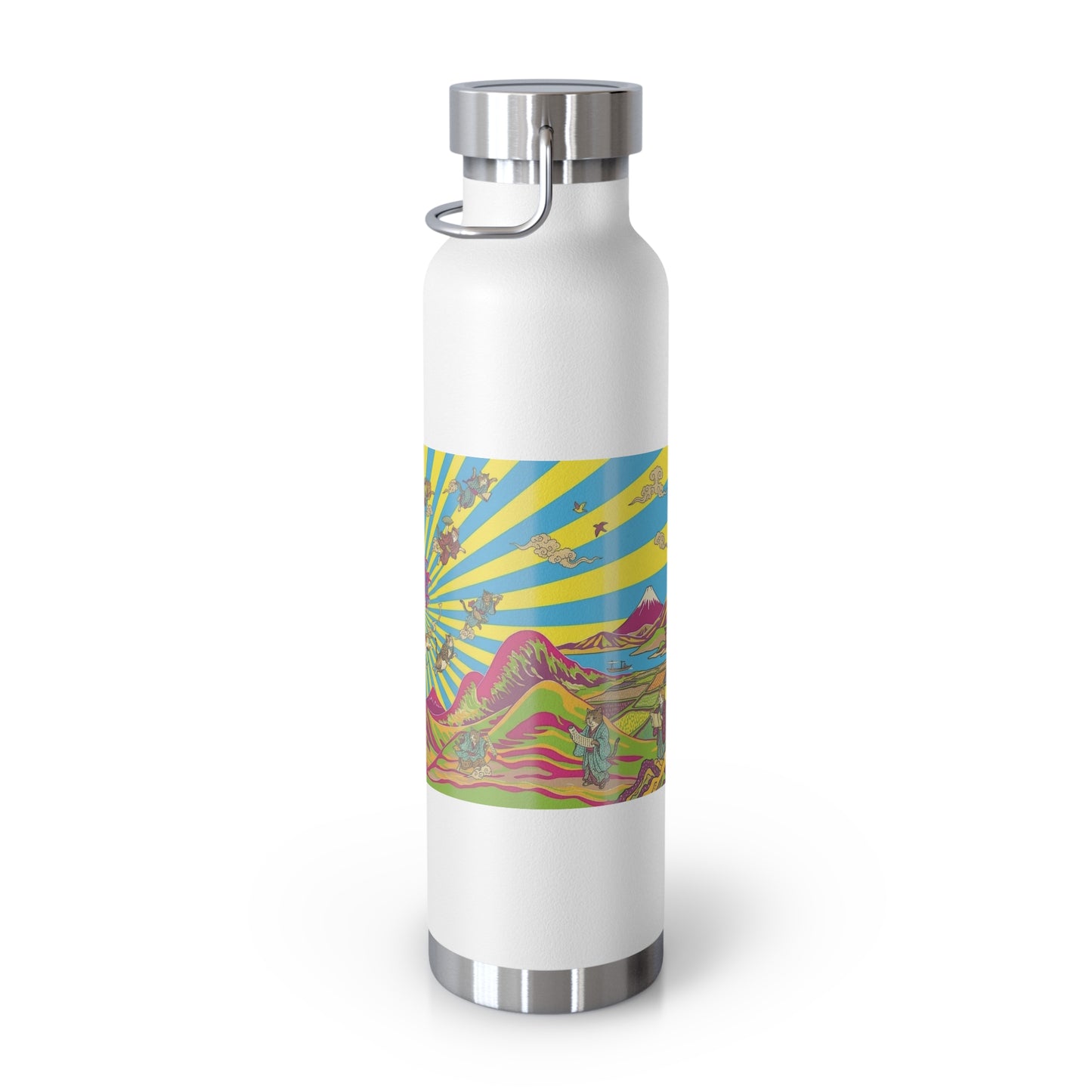 NekoPunch Original | 22oz Psychedelic Ocean Wave Copper Insulated Bottle