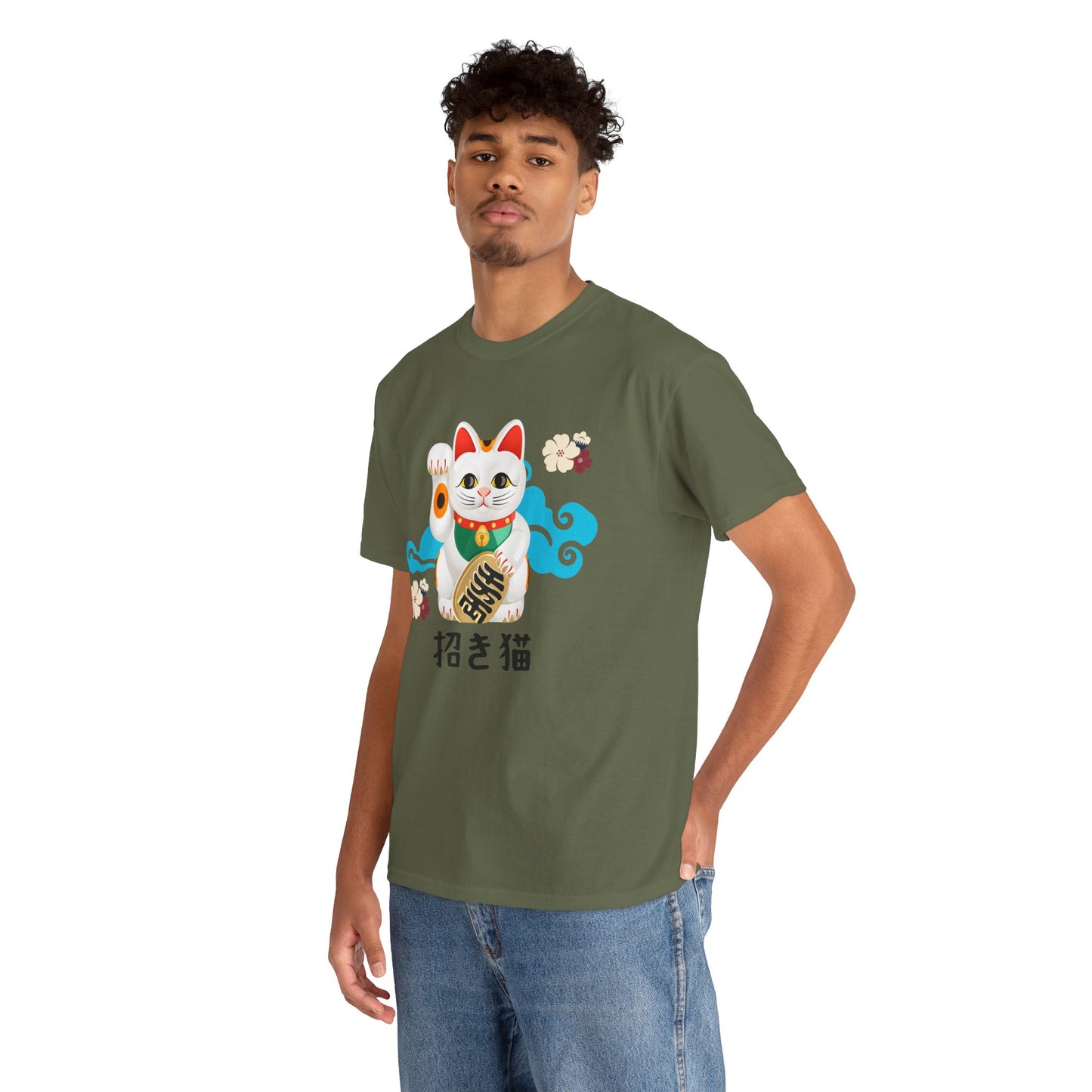 NekoPunch Original T-Shirt – “Lucky Cat” (招き猫) | Unisex Heavy Cotton Tee