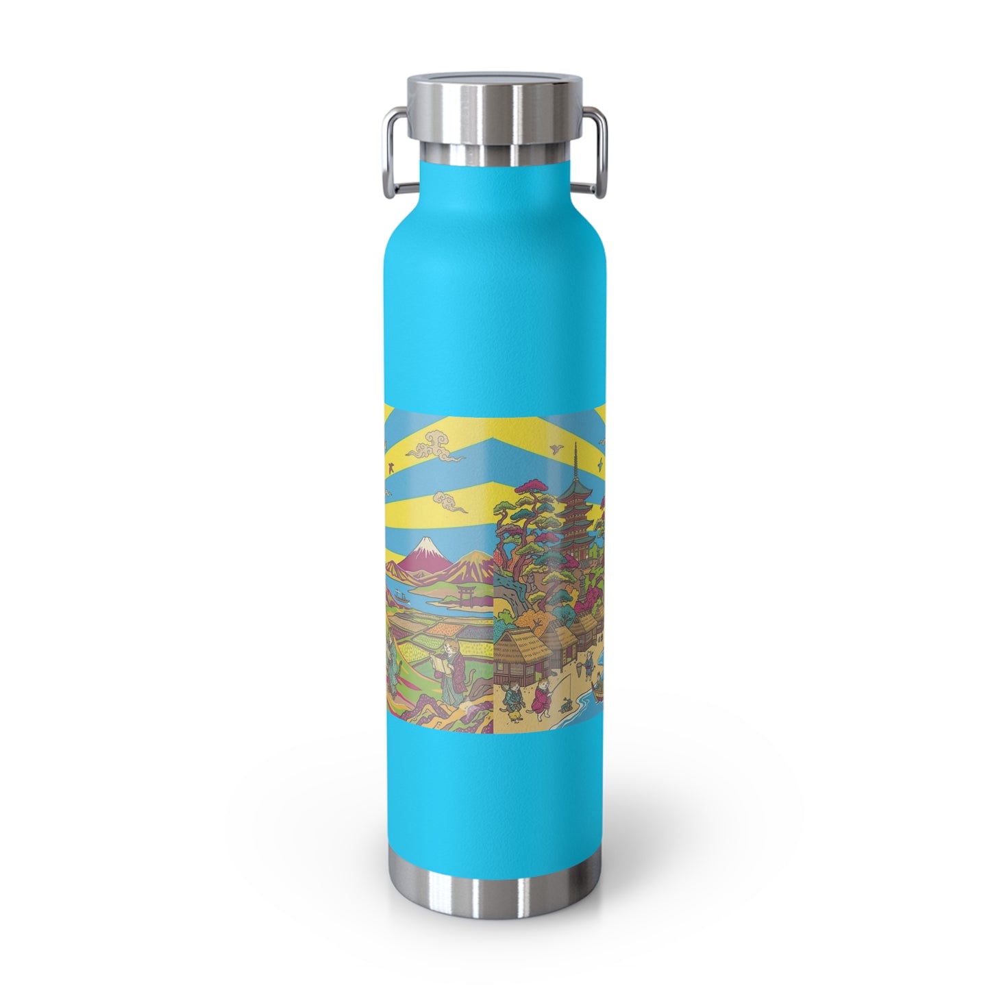 NekoPunch Original | 22oz Psychedelic Ocean Wave Copper Insulated Bottle