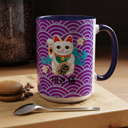 NekoPunch Original | 15oz Maneki Neko - Japanese Beckoning Cat Mug